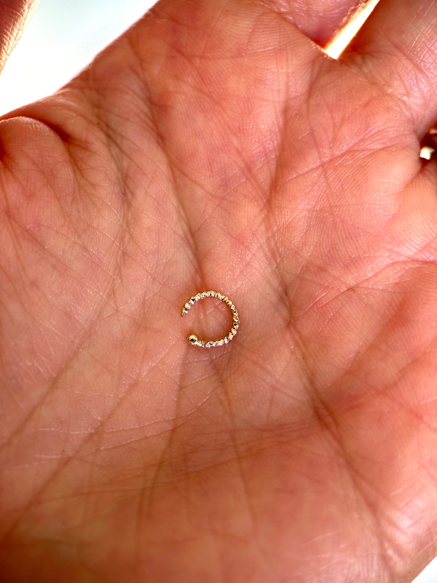 Small 14k solid gold hoop